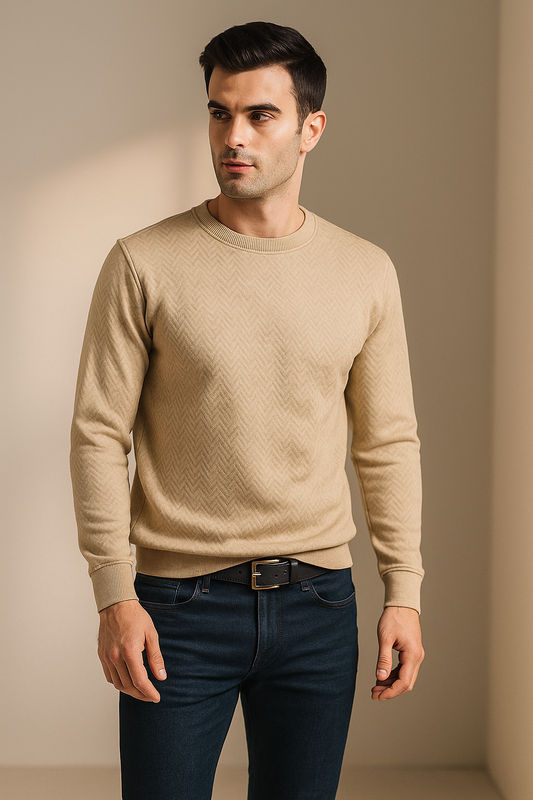 Men’s Beige Sweatshirt – Premium Cotton Blend | Soft, Stylish &amp; Comfortable Winter Wear Hyraa Club