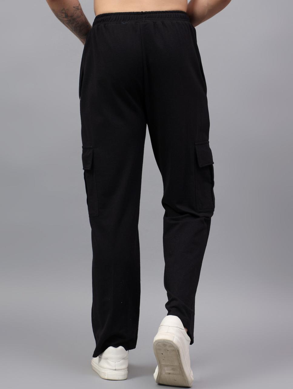Hyraa Club Black Track Pants for Men || Men Track Pants || Men Stylish Track Pant || Cargo Track Pant for Men || Track Pant with Multiple Pockets Hyraa Club