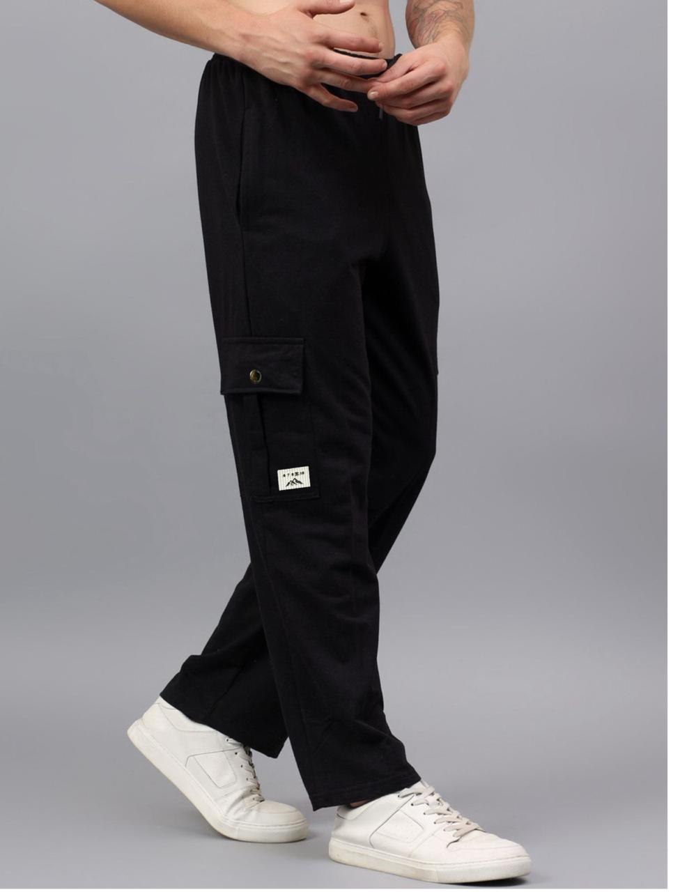 Hyraa Club Black Track Pants for Men || Men Track Pants || Men Stylish Track Pant || Cargo Track Pant for Men || Track Pant with Multiple Pockets Hyraa Club