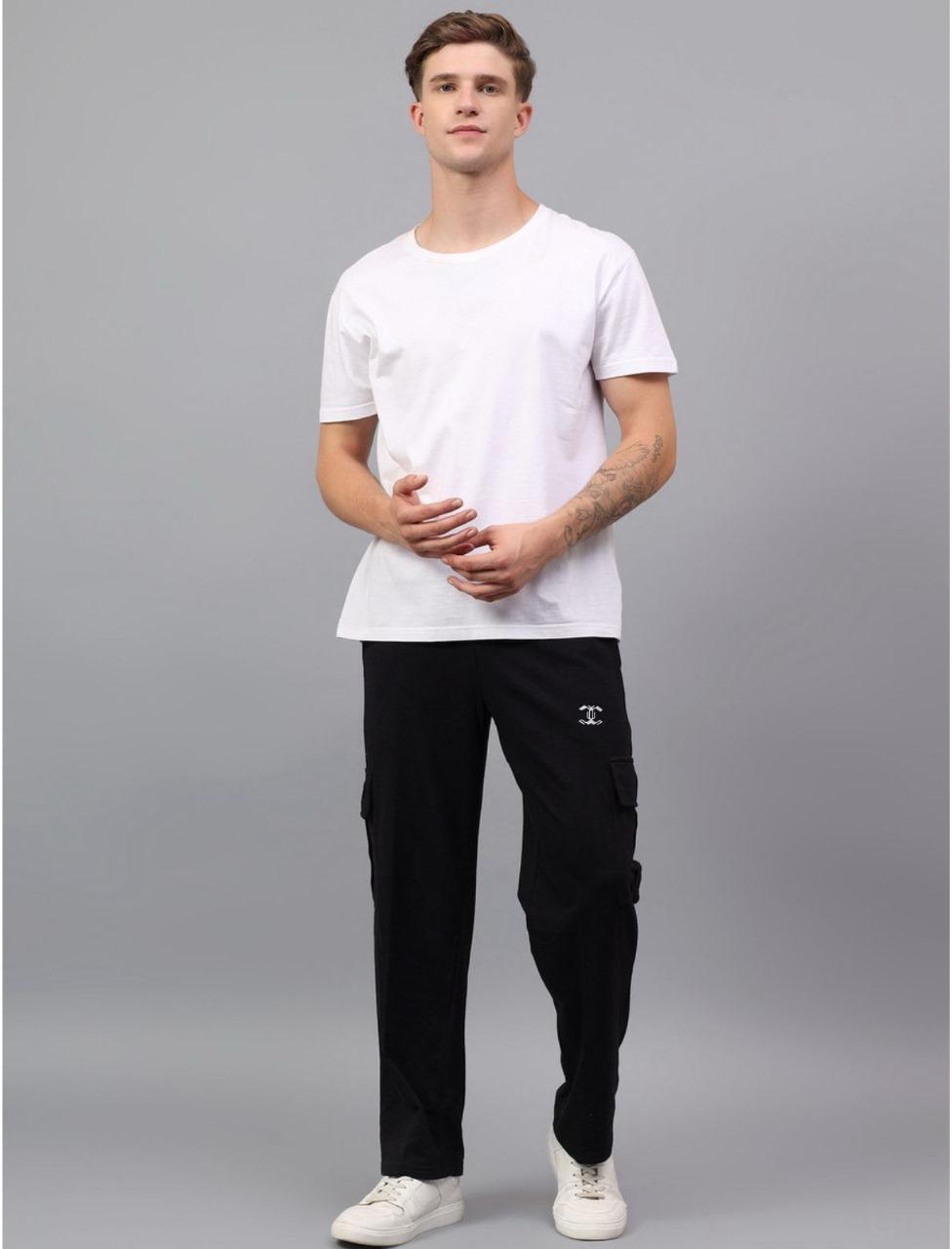 Hyraa Club Black Track Pants for Men || Men Track Pants || Men Stylish Track Pant || Cargo Track Pant for Men || Track Pant with Multiple Pockets Hyraa Club