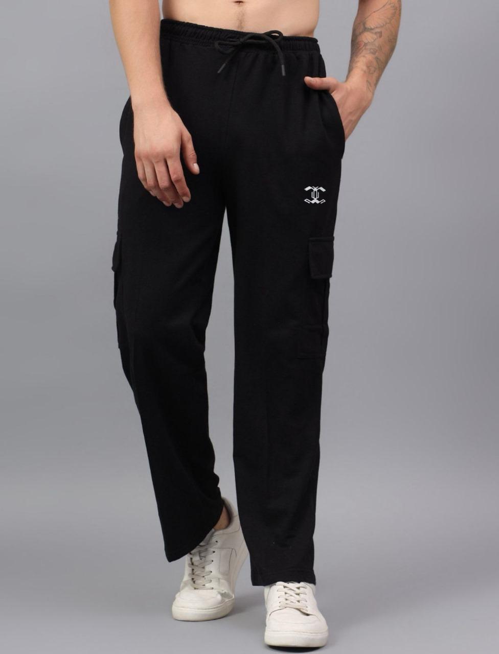 Hyraa Club Black Track Pants for Men || Men Track Pants || Men Stylish Track Pant || Cargo Track Pant for Men || Track Pant with Multiple Pockets Hyraa Club