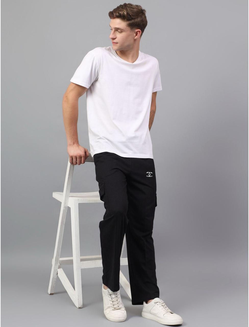 Hyraa Club Black Track Pants for Men || Men Track Pants || Men Stylish Track Pant || Cargo Track Pant for Men || Track Pant with Multiple Pockets Hyraa Club