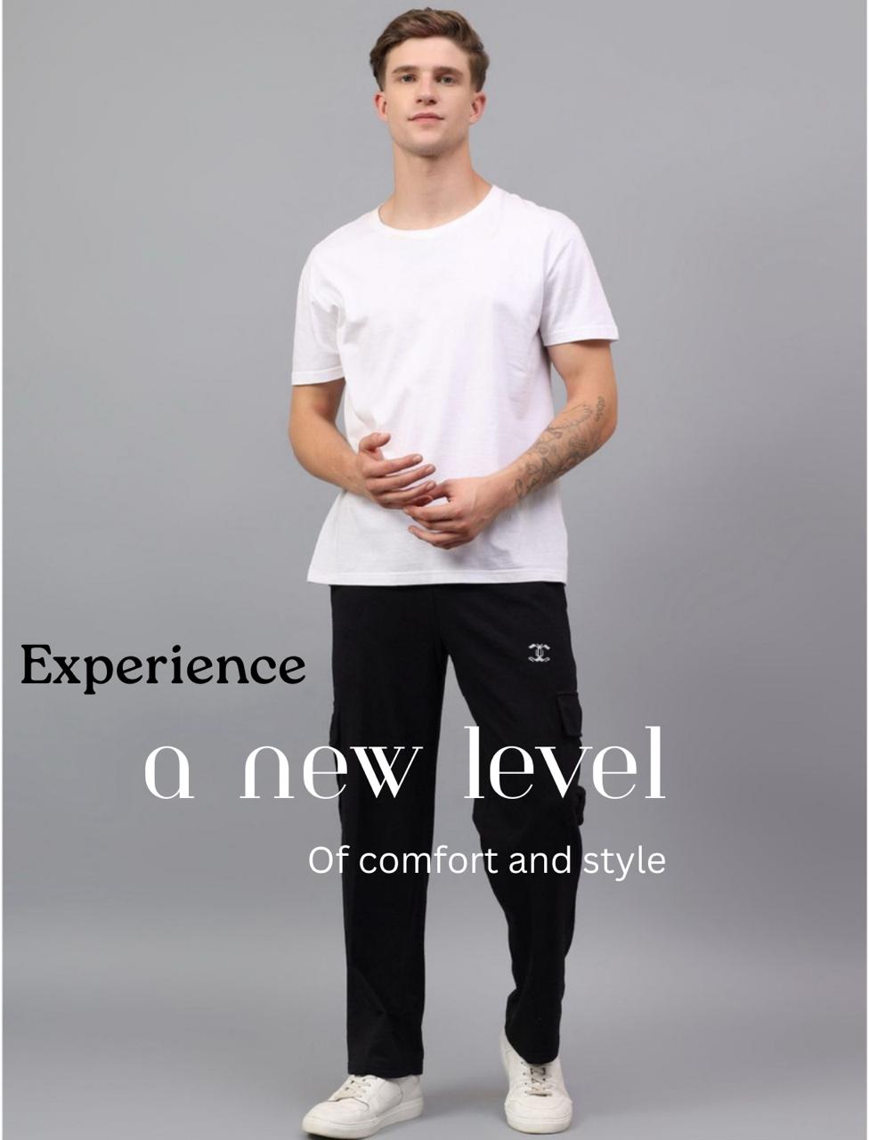 Hyraa Club Black Track Pants for Men || Men Track Pants || Men Stylish Track Pant || Cargo Track Pant for Men || Track Pant with Multiple Pockets Hyraa Club