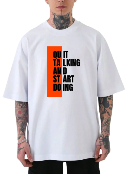 Premium Men's Oversized Printed T-Shirt | Trendy Streetwear Graphic Tee | Soft Cotton Baggy Fit | Drop Shoulder Casual T-Shirt for Men - White Hyraa Club