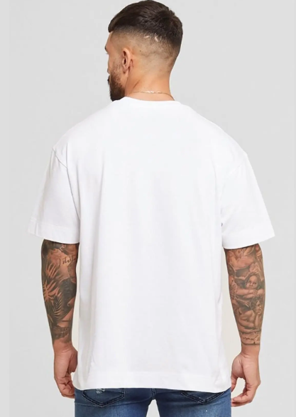 Premium Men's Oversized Printed T-Shirt | Trendy Streetwear Graphic Tee | Soft Cotton Baggy Fit | Drop Shoulder Casual T-Shirt for Men - White Hyraa Club