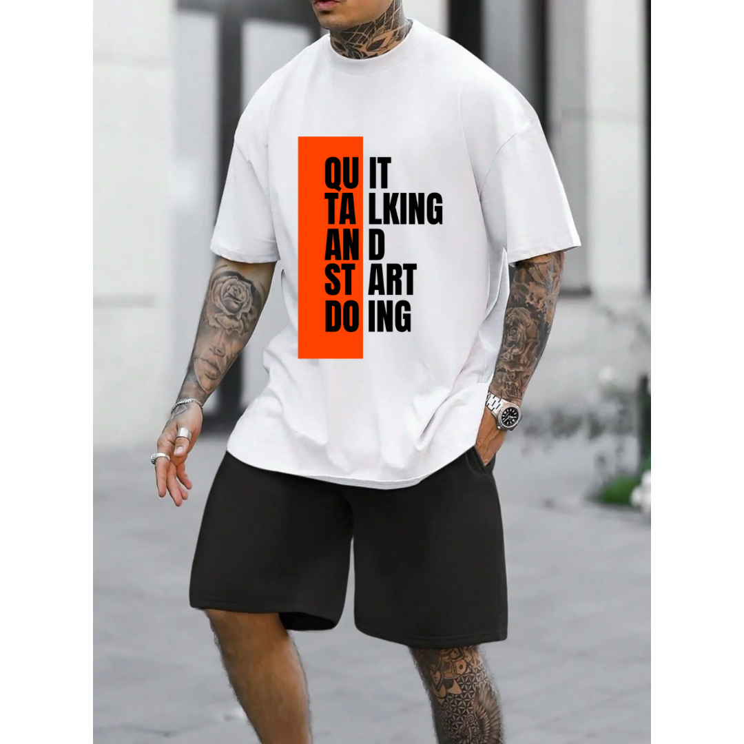 Premium Men's Oversized Printed T-Shirt | Trendy Streetwear Graphic Tee | Soft Cotton Baggy Fit | Drop Shoulder Casual T-Shirt for Men - White Hyraa Club