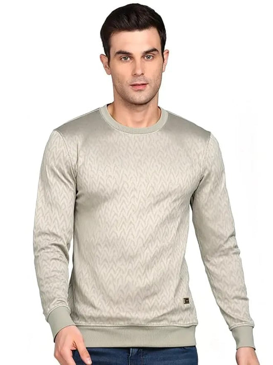 Men's light grey sweatshirt with subtle pattern by Hyraa Club best sweatshirts for men